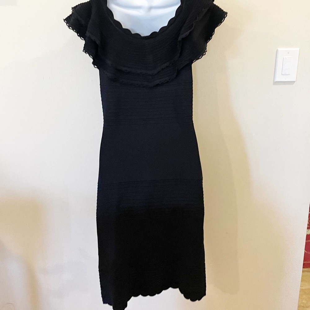Eliza J Off the Shoulder Ruffle Sheath Dress Large - Picture 7 of 16